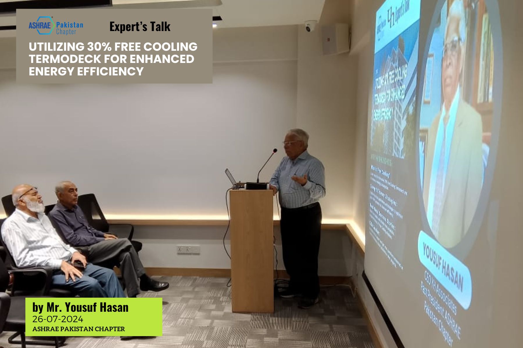 Speaker presenting to audience at seminar